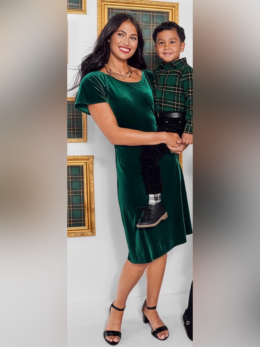 The Children's Place Green Velvet Midi Dress